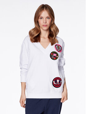 LOVE MOSCHINO LOVE MOSCHINO Mikina W649980E 2246 Biela Relaxed Fit