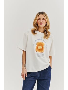 NAOKO NAOKO T-Shirt Golden Pause Biały Regular Fit