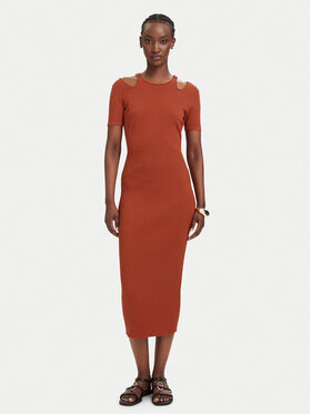 Fracomina Fracomina Плетена рокля FJ26SD5001K56501 Светлочервен Slim Fit