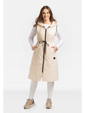 Perso Perso Vesta pikowana z troczkami Béžová Slim Fit