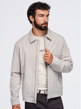 Ombre Ombre Kurtka przejściowa OM-JANP-0224 Szary Regular Fit