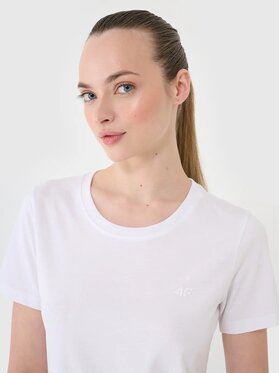 4F 4F T-Shirt FWMM00TTSHF2356-10S Biały Regular Fit