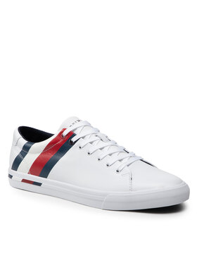 Tommy Hilfiger Tommy Hilfiger Sneakers Corporate Stripes Leather Vulc FM0FM04003 Weiß