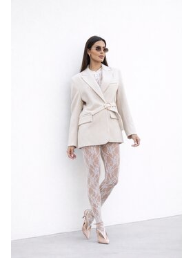 LilaLou LilaLou Legginsy Sophia Biały Slim Fit