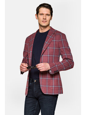 Lancerto Lancerto Marynarka Eleonora Bordowy Slim Fit