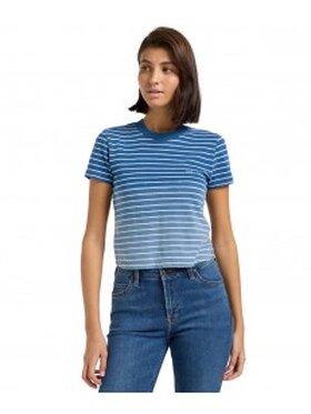 Lee Lee T-Shirt CROPPED TEE 112363477 Niebieski Cropped Fit