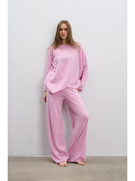 Fobya Fobya Komplet bluzka i spodnie F2108 Różowy Basic Fit