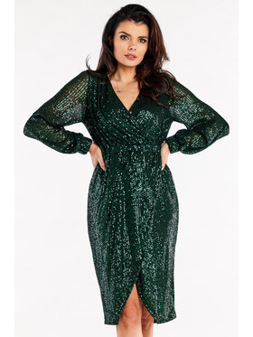 Awama Awama Abito da sera A565 Verde Basic Fit