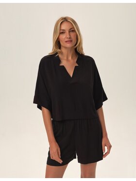 Esotiq Esotiq Piżama 42047 Czarny Loose Fit