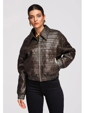 Ombre Ombre Kurtka bomber OW-JAFL-0102 Brązowy Loose Fit