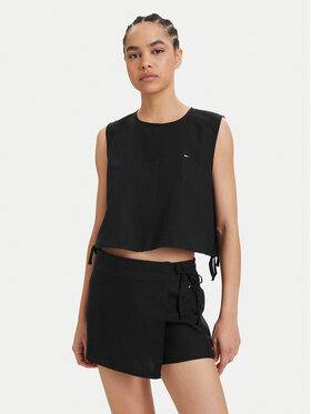 Tommy Jeans Tommy Jeans Top DW0DW22779 Schwarz Regular Fit