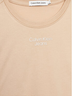 Calvin Klein Jeans Haljina Za Svaki Dan Overlap IG0IG01959 Bež Regular Fit