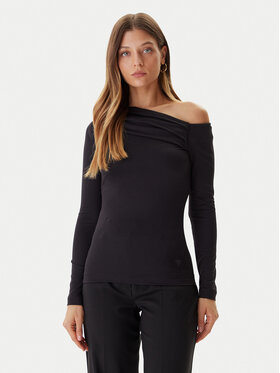 Guess Guess Bluse W5BP08 K1492 Schwarz Slim Fit