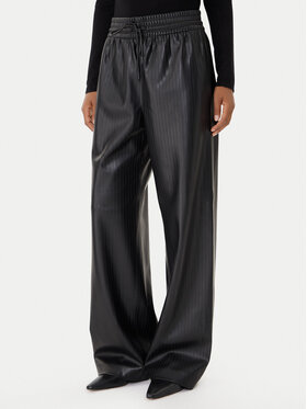 BOSS BOSS Spodnie z imitacji skóry Talpina 50548123 Czarny Relaxed Fit