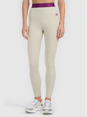 4F 4F Legginsy 4FWAW26TFTIF539-83A Beżowy Active Fit