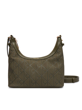 Calvin Klein Calvin Klein Torebka Emblem Aop Sueded Shoulder Bag LV04F3880G Zielony ciemny