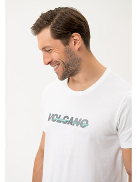 Volcano Volcano T-Shirt T-NIGHT Biały Regular Fit