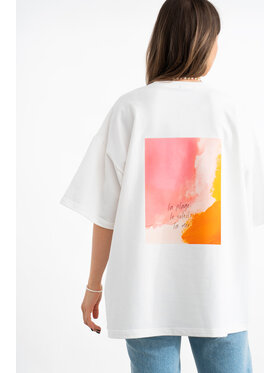 Mirons Mirons T-Shirt Print Biały Oversize