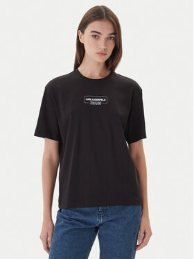 Karl Lagerfeld Jeans Karl Lagerfeld Jeans T-Shirt A4W17003 Czarny Relaxed Fit