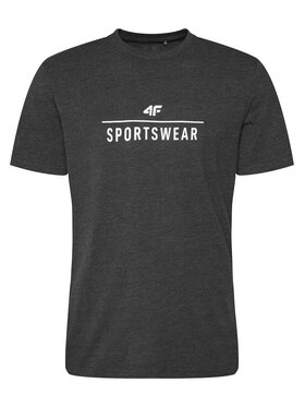4F 4F T-krekls 4FAW23TTSHM0878 Pelēks Regular Fit