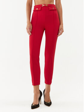Elisabetta Franchi Elisabetta Franchi Hlače iz tkanine PA-008-36E2-V260 Rdeča Slim Fit
