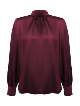 Cat&Cat Cat&Cat Halenka jedwabna z półgolfem Bordó Regular Fit