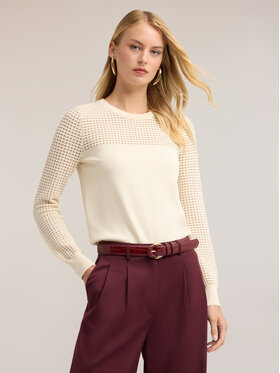 Motivi Motivi Sweter M396W004109N011 Biały Regular Fit