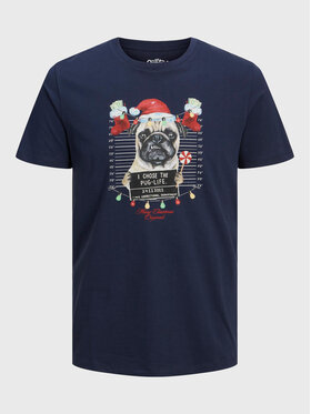 Jack&Jones Jack&Jones T-Shirt Christmas 12221440 Dunkelblau Regular Fit