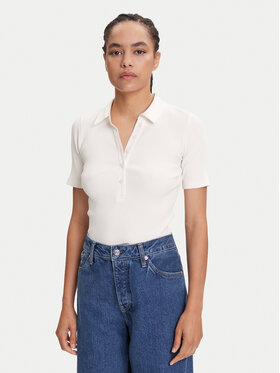 Marc O'Polo Marc O'Polo Тениска с яка и копчета 506 2156 53001 Екрю Slim Fit