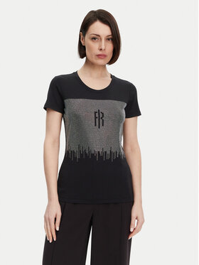 Fracomina Fracomina Tricou FP25ST3002J449N4 Negru Regular Fit
