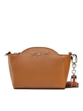 Tommy Hilfiger Tommy Hilfiger Geantă Luxe Leather Clutch Slim Strap AW0AW10819 Maro