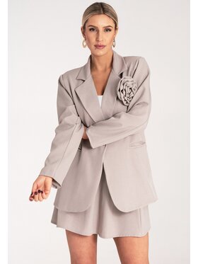 FIGL FIGL Marynarka M1153 Beżowy Loose Fit