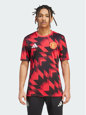 adidas adidas Koszulka techniczna Manchester United 25/26 Pre-Match Jersey Czerwony Slim Fit