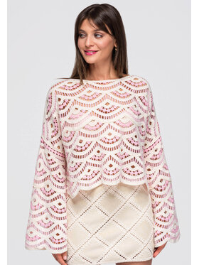 Ombre Ombre Bluzka OW-TS-E0049 Różowy Loose Fit