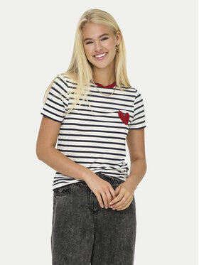ONLY ONLY Футболка Heart 15318959 Білий Regular Fit