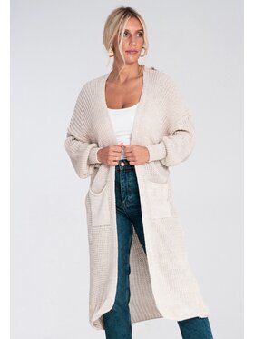 FIGL FIGL Kardigan M1239 Beżowy Regular Fit