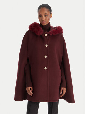 YES LONDON YES LONDON Płaszcz wełniany CD1223ECO Bordowy Regular Fit