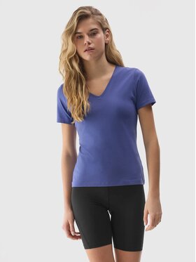 4F 4F Tričko 4FWSS24TTSHF1359-32S Modrá Slim Fit
