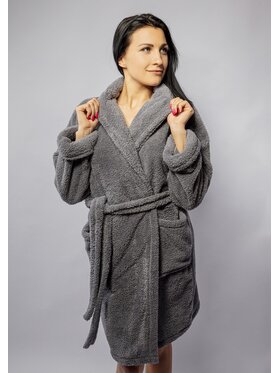 Dkaren Dkaren Szlafrok Eliza Krótka Szary Classic Fit