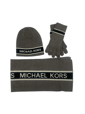 Michael Kors Michael Kors Zestaw czapka, szalik i rękawiczki ZESTAW CZAPKA SZALIK RĘKAWICZKI Szary