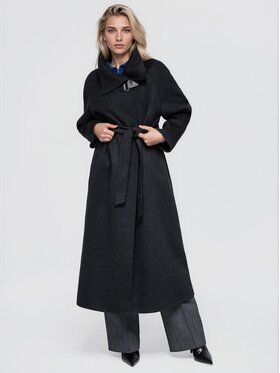 Ombre Ombre Płaszcz przejściowy OW-CT-E0037 Czarny Regular Fit