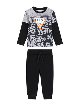 Guess Guess Set bluză și pantalon N6YG02 K4077 Negru Regular Fit