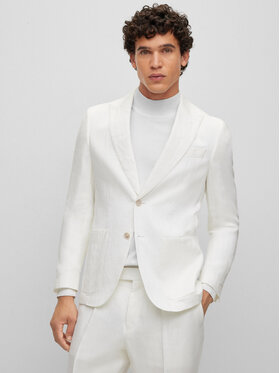 Boss Boss Švarkas 50489376 Balta Slim Fit