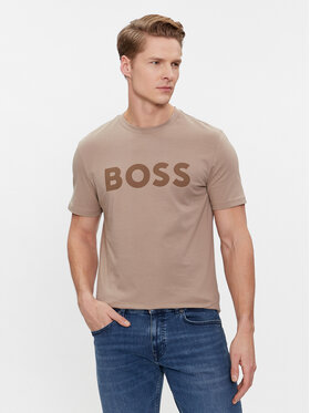 Boss Boss T-Shirt Thinking 1 50481923 Beżowy Regular Fit