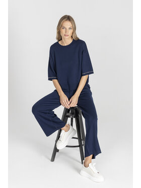 Deni Cler Milano Deni Cler Milano Sweter T-DC-S308-E2-90-58-1 Granatowy Oversize