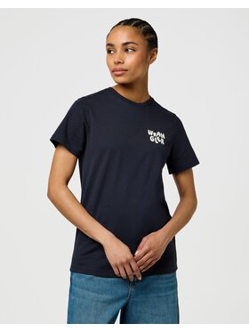 Wrangler Wrangler T-Shirt SIGN OFF TEE Niebieski Regular Fit
