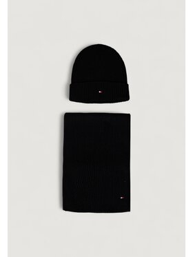 Tommy Hilfiger Tommy Hilfiger Σετ Κασκόλ και Σκούφος TH FLAG BEANIE & SCARF GP Μαύρο