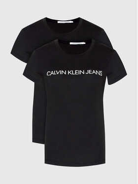 Calvin Klein Jeans Calvin Klein Jeans Комплект 2 тишъртки J20J216466 Черен Slim Fit