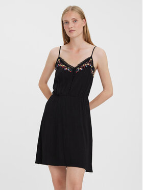 Vero Moda Vero Moda Sukienka codzienna Bina 10277288 Czarny Regular Fit