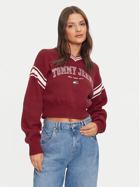 Tommy Jeans Tommy Jeans Svetr Varsity DW0DW18692 Červená Relaxed Fit
